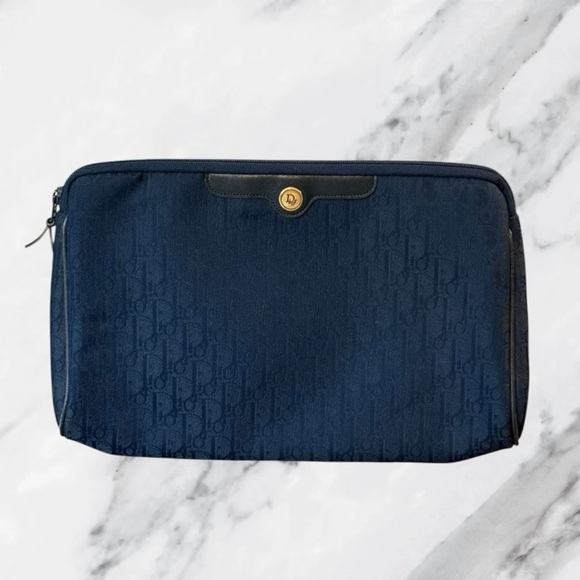 Christian Dior Authentic Vintage Canvas Clutch Bag Trotter Pouch with COA - Picture 1 of 13